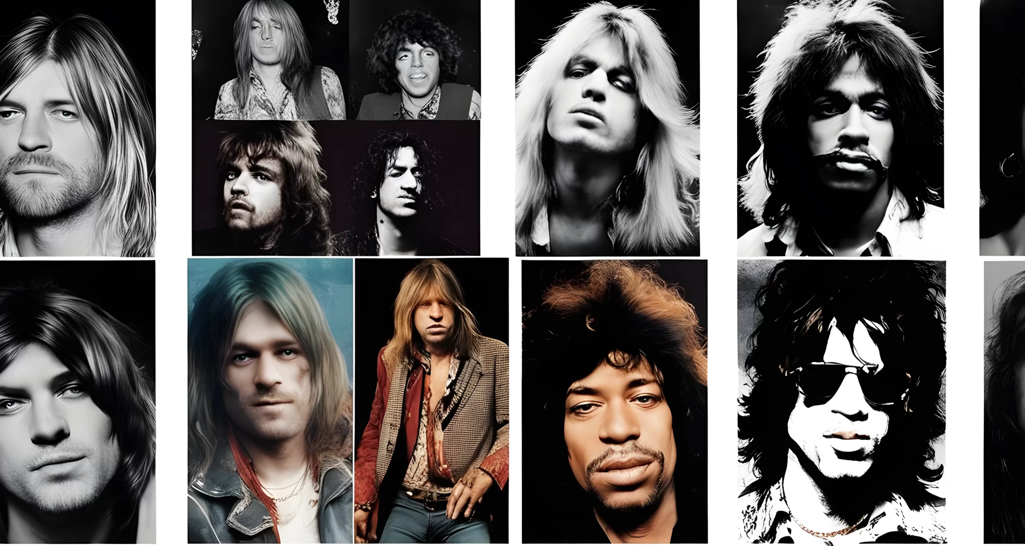 The image shows a collage of popular rock stars who died at the age of 27, including Kurt Cobain, Jimi Hendrix, Janis Joplin, and Amy Winehouse.