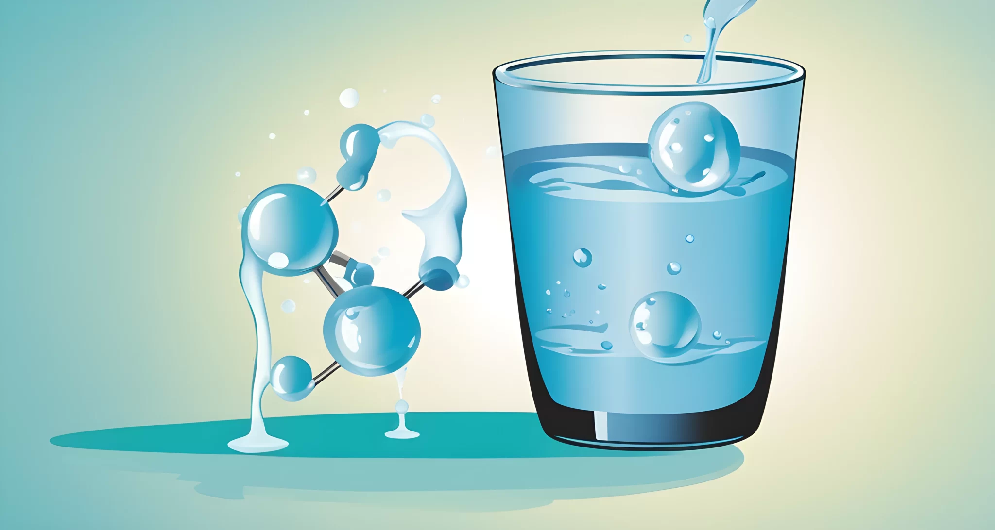 The image shows a glass of tap water and a fluoride chemical compound.