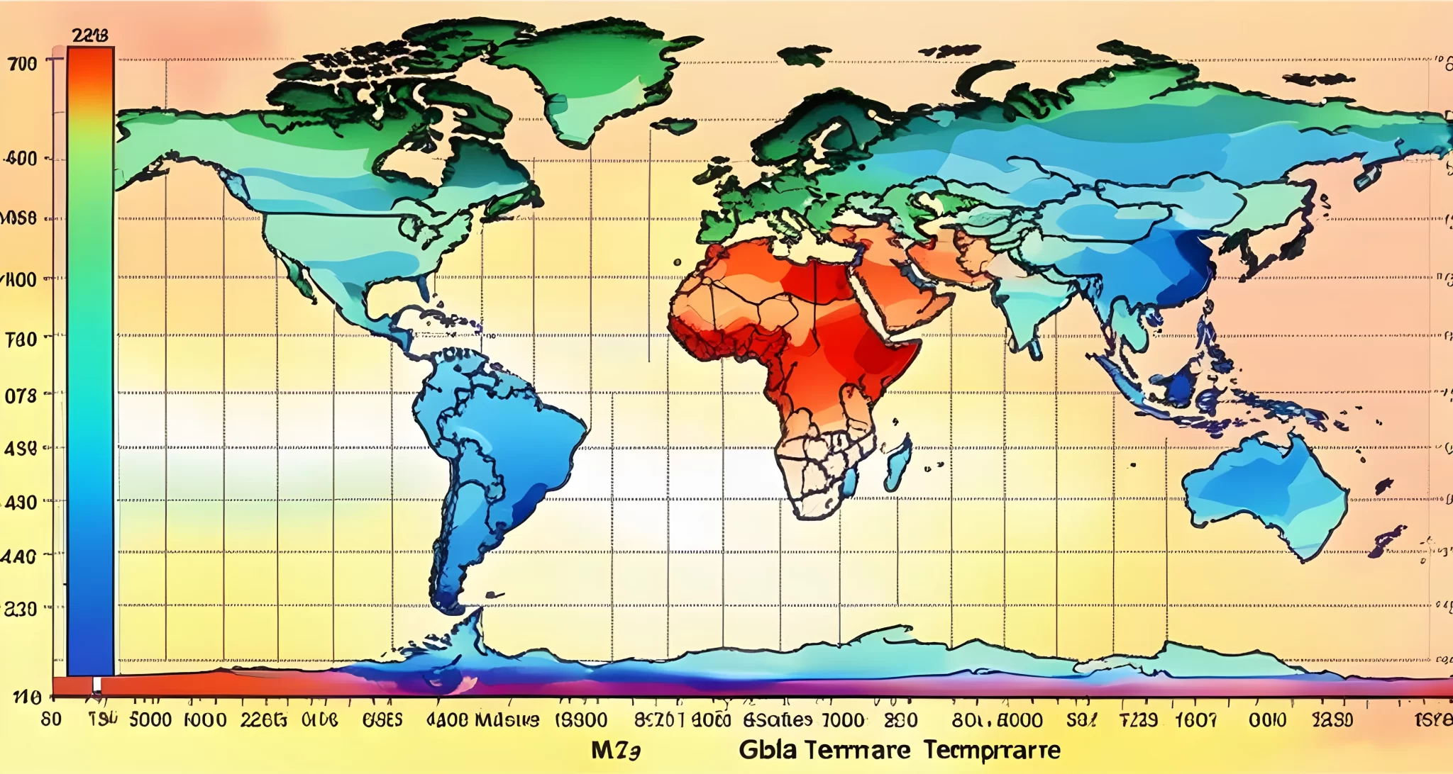 The image shows a graph displaying global temperature data over the past century.