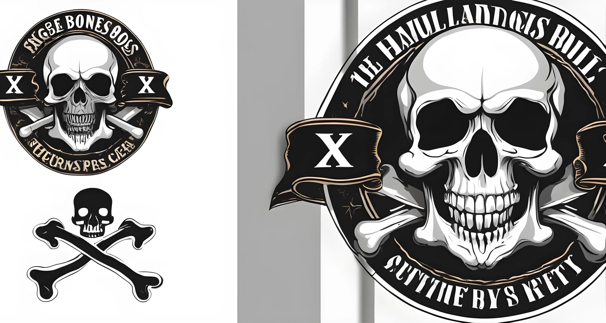 The image shows the famed Skull and Bones secret society emblem, featuring a human skull and crossed bones.