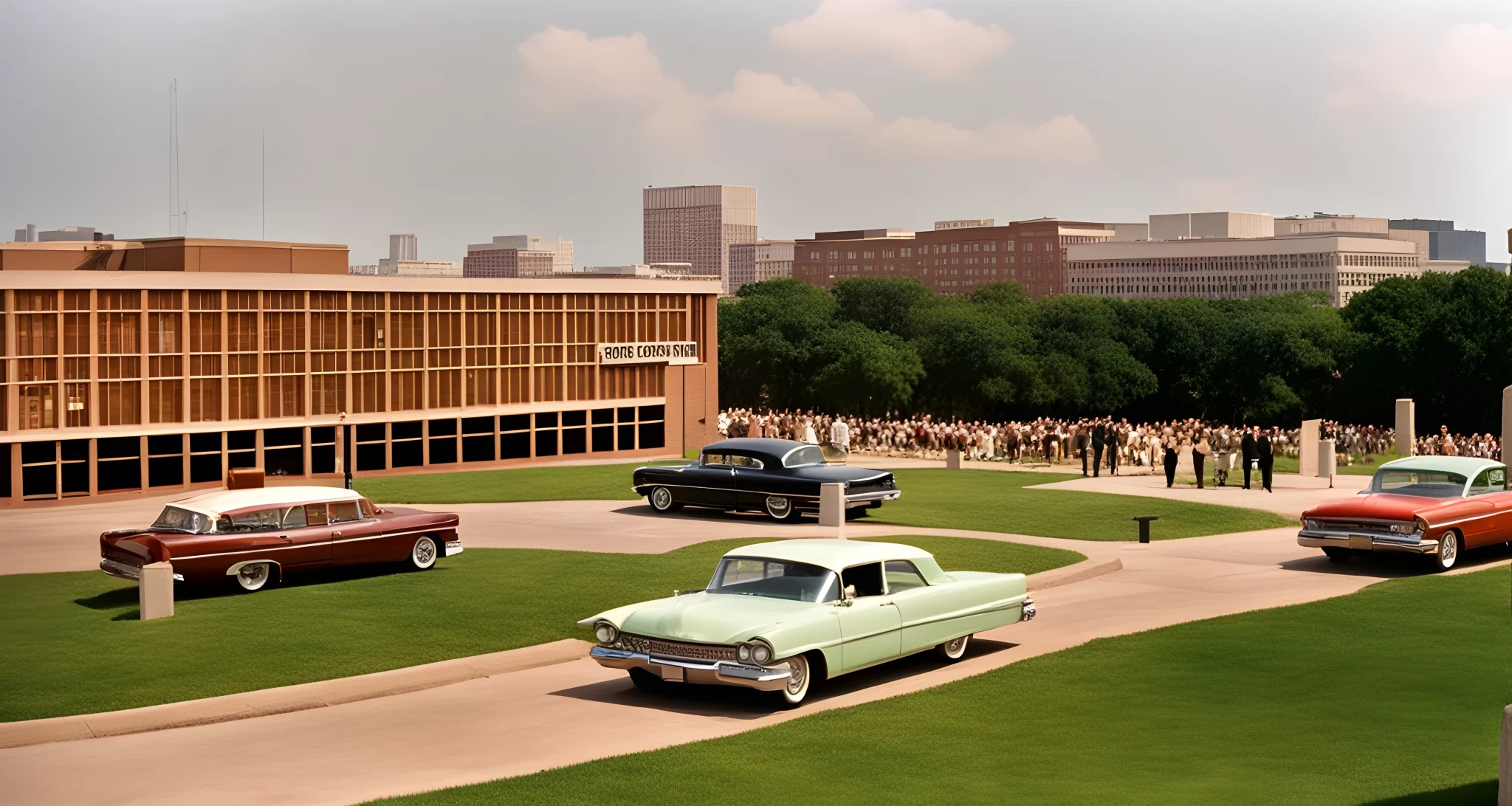 The Zapruder film, the Book Depository, and the grassy knoll.